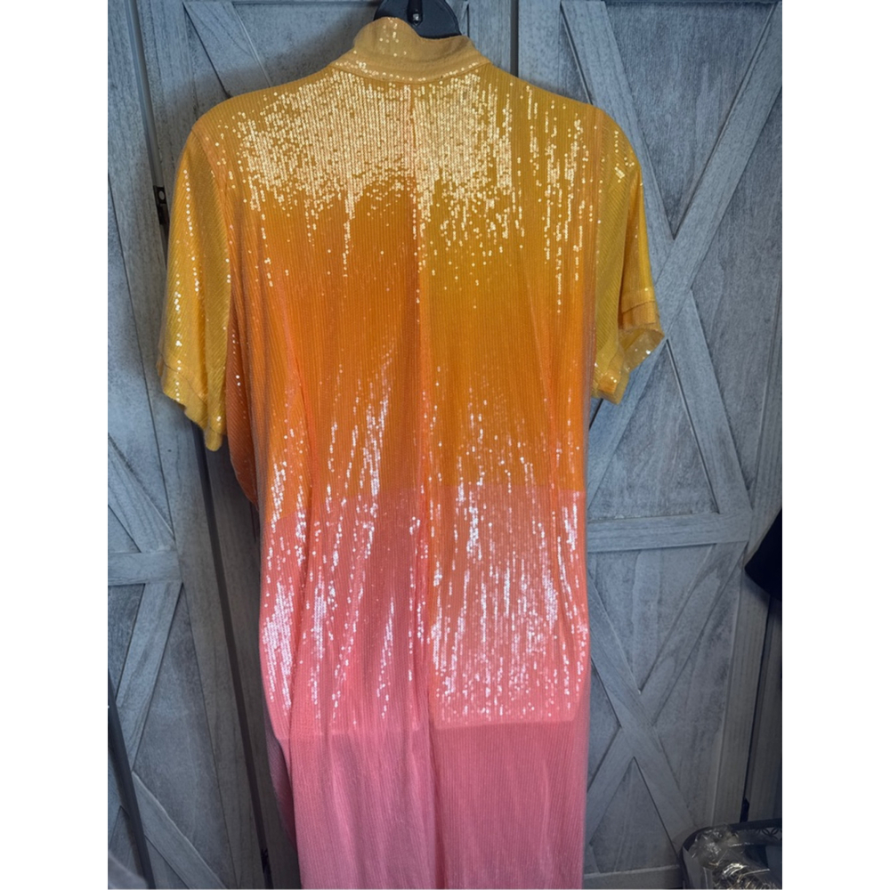 Women's ELOQUII Plus Size 32 Ombre Sequin Short Sleeve Dress - Picture 6 of 8